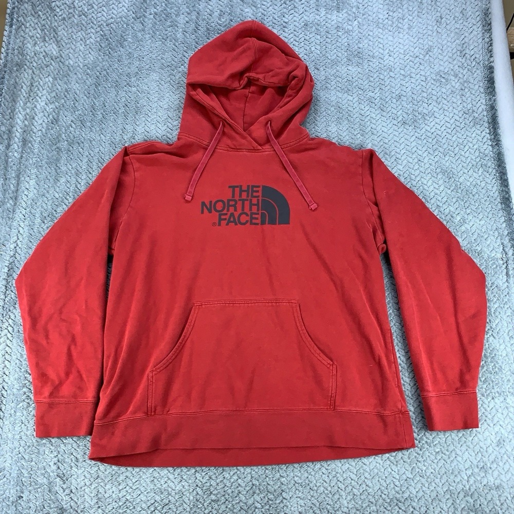 The North Face Hoodie Men's 2XL XXL Red Half Dome Pullover Outdoors Soft